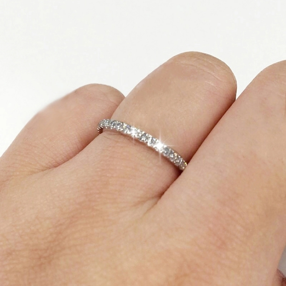 NEW 925 Sterling Silver Dainty Sapphire Engagement Wedding Band‎ Ring